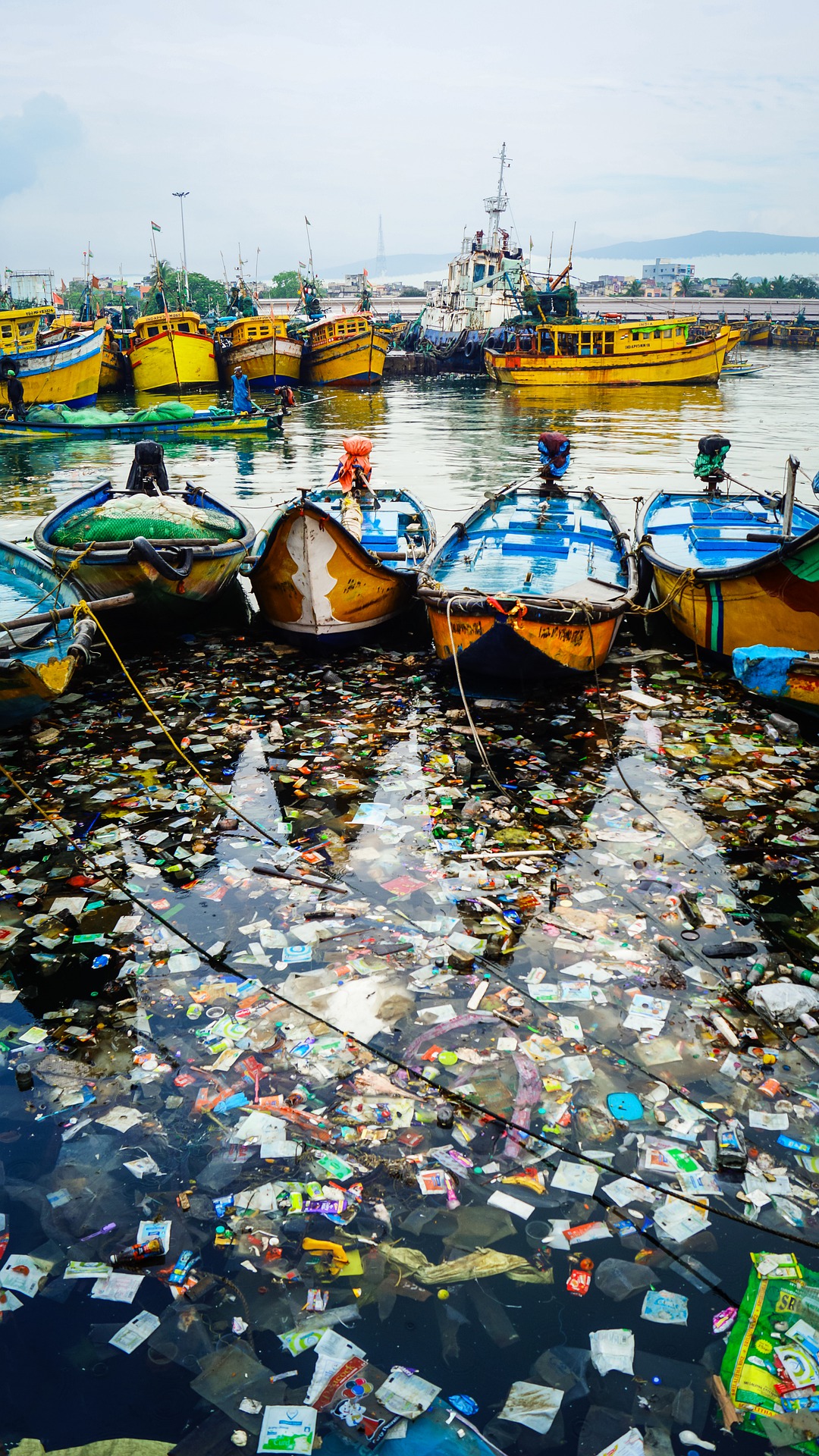 plastic waste in waterway