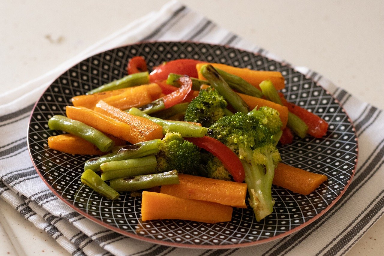 plate of cooked vegetables