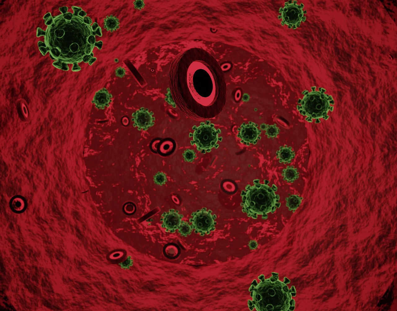 detailed view of different pathogens